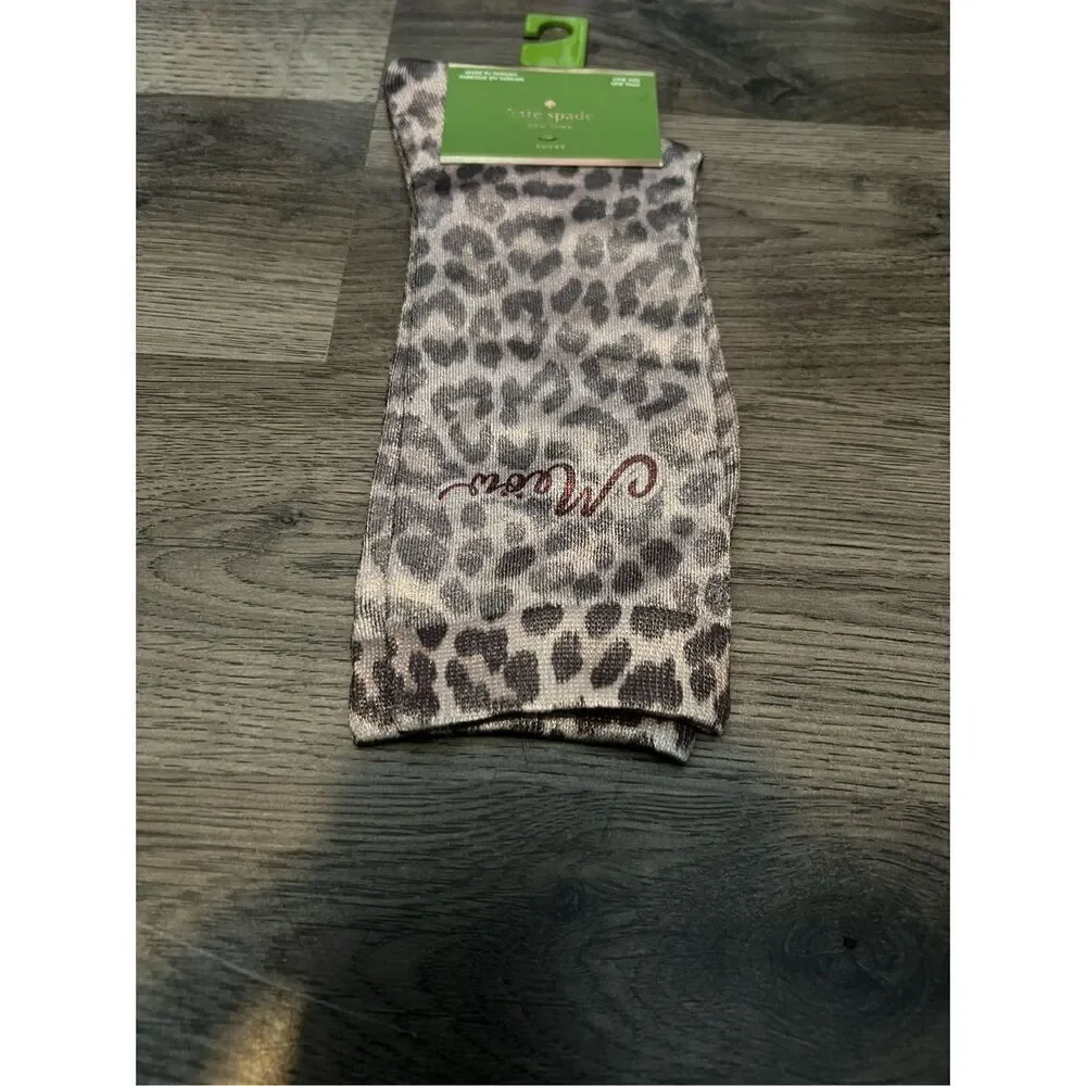 Kate Spade Leopard Meow Crew Socks Woman’s One Size (4-10)NEW